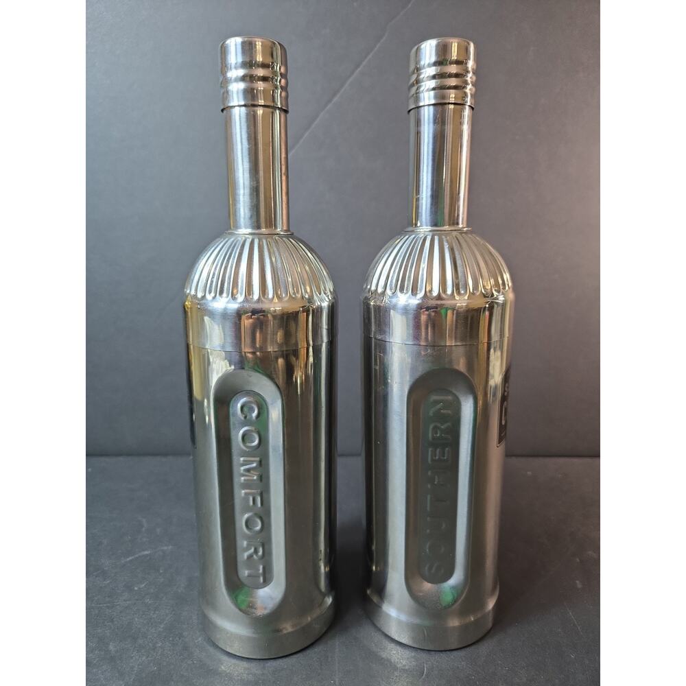 SET OF TWO BAR MIX DRINK SHAKERS, SOUTHERN COMFORT/SILVER COLOR - Picture 3 of 7